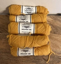 LOT OF 8 Elsa Williams Tapestry Wool Needlepoint Yarn 40 Yd Skeins VTG NEW Gold
