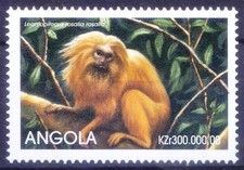 Angola 1999 MNH, Golden Lion Tamarin, Monkeys, Endangered Animals of the World
