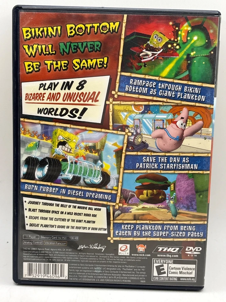 Spongebob Squarepants Creature from the Krusty Krab Sony PlayStation 2 PS2 Game - Bild 3 von 4