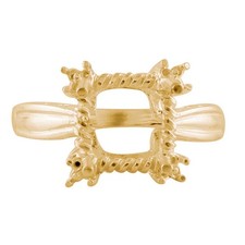 Semi Mount Sterling Silver Ring 9 MM Cushion Faceted Cut Party Jewelry