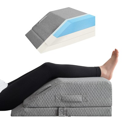 Adjustable Leg Elevation Pillows for Swelling, Cooling Gel Memory Foam Wedge ...