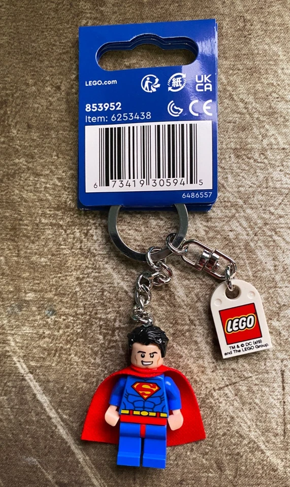 乐高 853952-1 DC 超级英雄超人钥匙扣钥匙圈板全新带标签 — 第 2/2 张图片