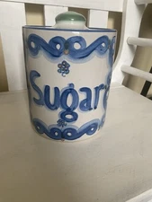 M A Hadley Pottery Sugar Canister w/lid
