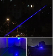 1.6W láser azul potente luz flash antorcha rayo muestra láser Hiking Laser Torch
