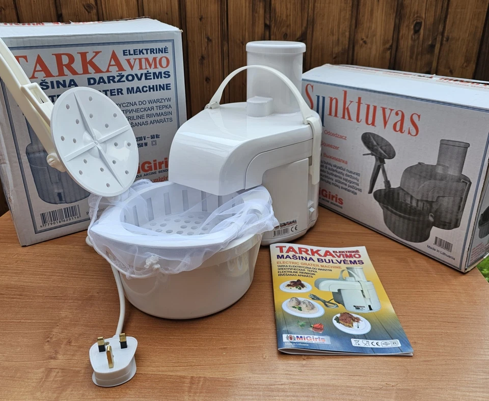 SET MIGIRIS elektrische Reibe Bulviu Tarka maszynka ciorka + Zellstoffpresse