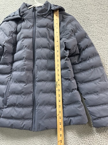 Time & Tru Kids Puffer Coat Gray S 4/6 Detachable Hood Insulated - Picture 7 of 10