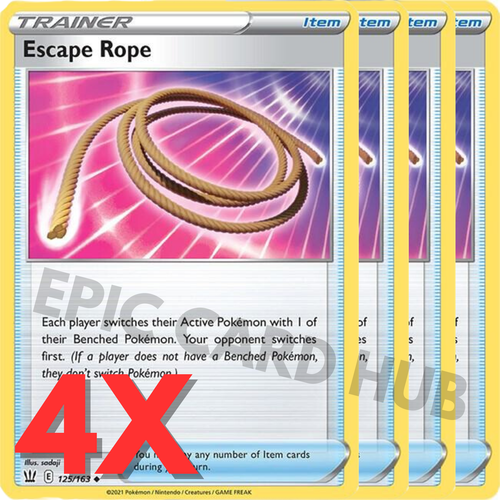 4X Escape Rope 125/163 X4 - Battle Styles Playset - Pokemon TCG | eBay