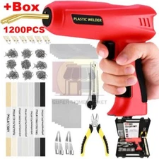 1200 Staples Hot Stapler Car Bumper Fender Welder Gun Plastic Repair Kit 200W
