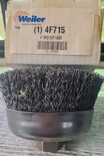 WEILER 4" CRIMPED WIRE CUP BRUSH  5/8" 11 UNC NUT MADE IN THE USA 14026