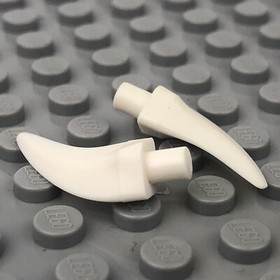 LEGO 87747 White Barb / Claw / Horn / Tooth - Medium (x2)