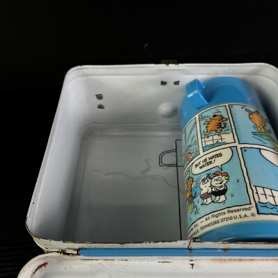 ORIGINAL 1982 HEATHCLIFF METAL LUNCHBOX & ALADDIN THERMOS MOUSE