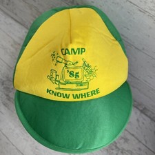 Stranger Things 3 Dustin's Camp Know Where Adult Cap Yellow Green Foam BRAND NEW