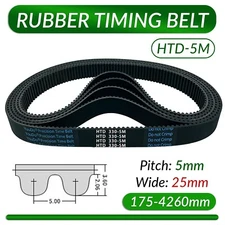 HTD Timing Belt 5M 5mm Pitch 25mm Wide CNC/ROBOTICS - Single Sided Toothed Belts
