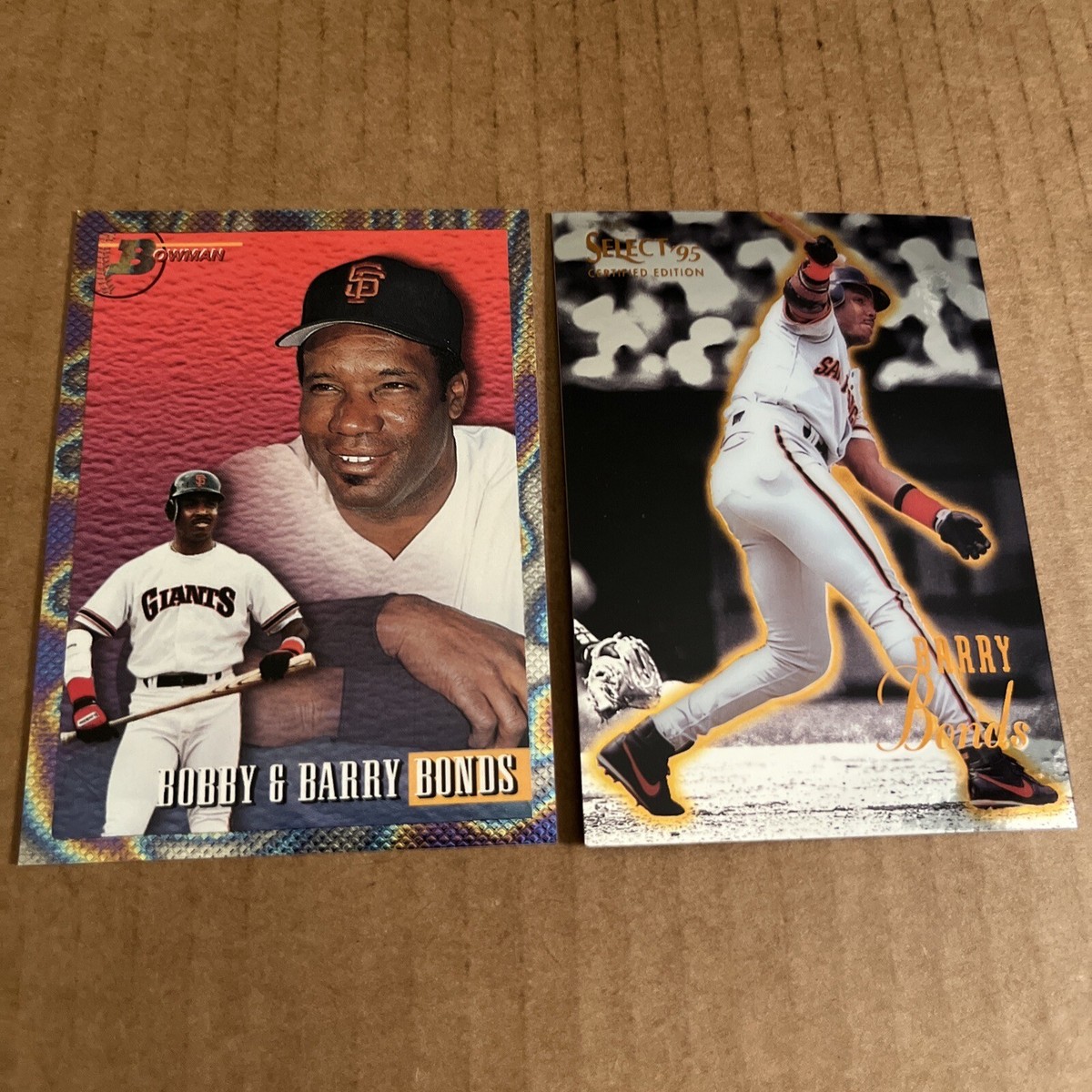 BARRY BONDS 1993 Bowman RAINBOW #702 & 1995 Certified #1 Giants