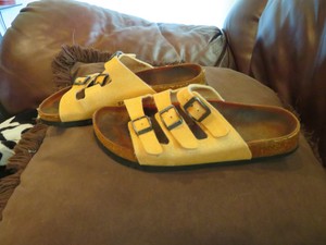 orange birkenstock sandals