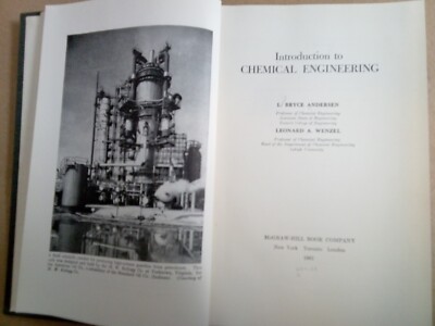 Introduction To Chemical Engineering By L. Bryce  Andersen & Leonard A. Wenzel