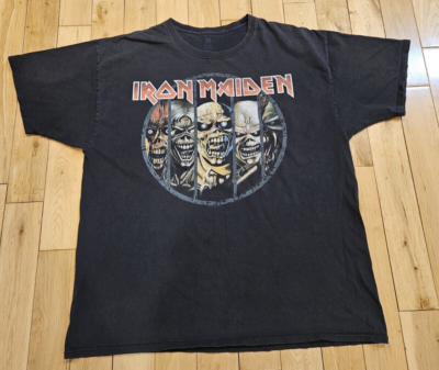 Official Iron Maiden 'Eddie Evolution' Band Logo T-Shirt - Men's Black Tee (Size XL)