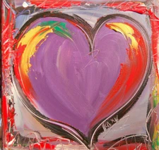 PURPLE HEART   painting Abstract Modern Art  Contemporary  SUPPORT CANADA HERE