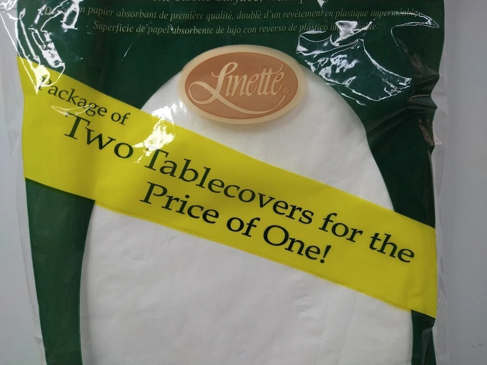 Linette Tablecover 2 Ply Tissue 54 x 108"  2 in Package White - Image 3 of 4