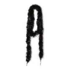 Black w/ silver 15 Grams Marabou Feather Boa 6 Feet Long Crafting Sewing Trim