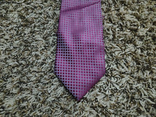 BCBG Attitude Neck Tie Adult Mens Purple Check 100 Silk Necktie