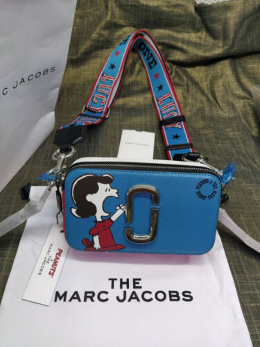 Genuino Marc Jacobs M0016828_401 Bandolera Cámara Mujer Snoopy Bolso Azul NUEVO - Imagen 1 de 7