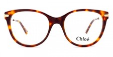 Chloe CH0058O 001 Havana Round Cat eye Plasti...