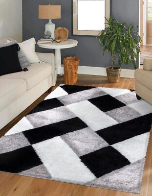 Neu weiche zottige moderne Innen/Außen Schlafzimmer Teppich Wohnzimmer Teppich Läufer Matten