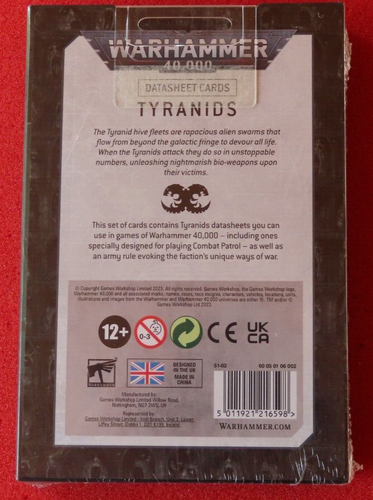 Spiele Workshop Tyraniden Datenblatt Karten 10. Auflage Warhammer 40.000 Tyranid - Bild 2 von 2
