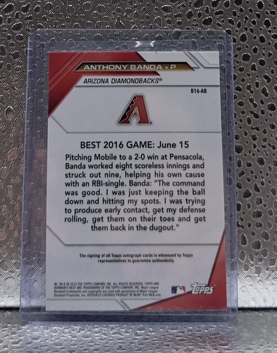 2016 Bowman Best Anthony Banda Diamondbacks Auto B16-AB - Picture 2 of 2