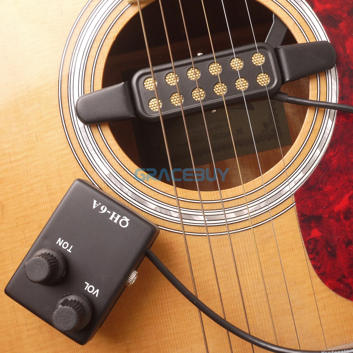 Acoustic Guitar SoundHole Pickup Piezo Magnetic Preamp EQ