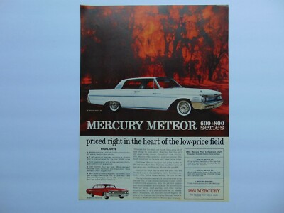1971 MERCURY METEOR WHITE vintage art print ad