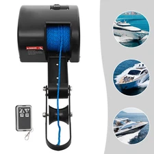 Boat Marine Electric Anchor Winch Boat Winch With Anchor Roller & Remote Control