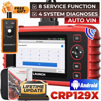 2024 LAUNCH CRP129X OBD2 Scanner ABS SRS Transmission Engine Scan Tool Auto VIN