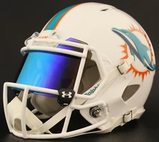 MIAMI DOLPHINS NFL Authentic GAMEDAY Football Helmet w/ UNDER ARMOUR Eye Shield