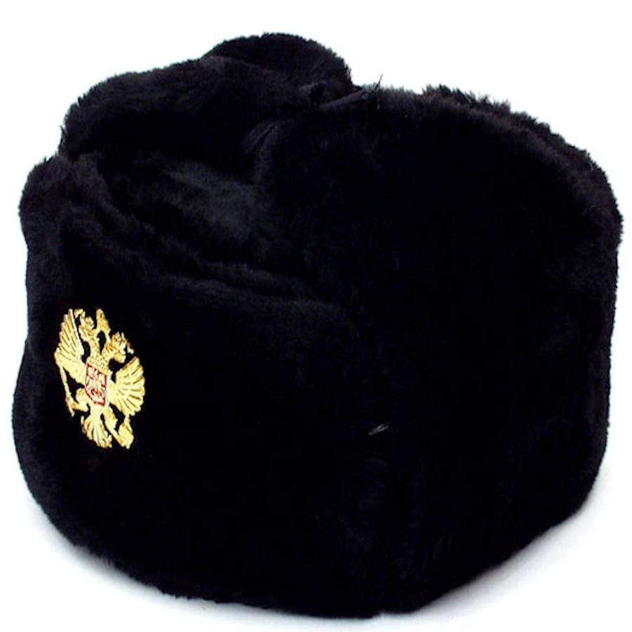 Russische Fellmütze Schapka Uschanka Wolle – Original Sowjetische Militärmütze Wintermütze, Größen 56-60