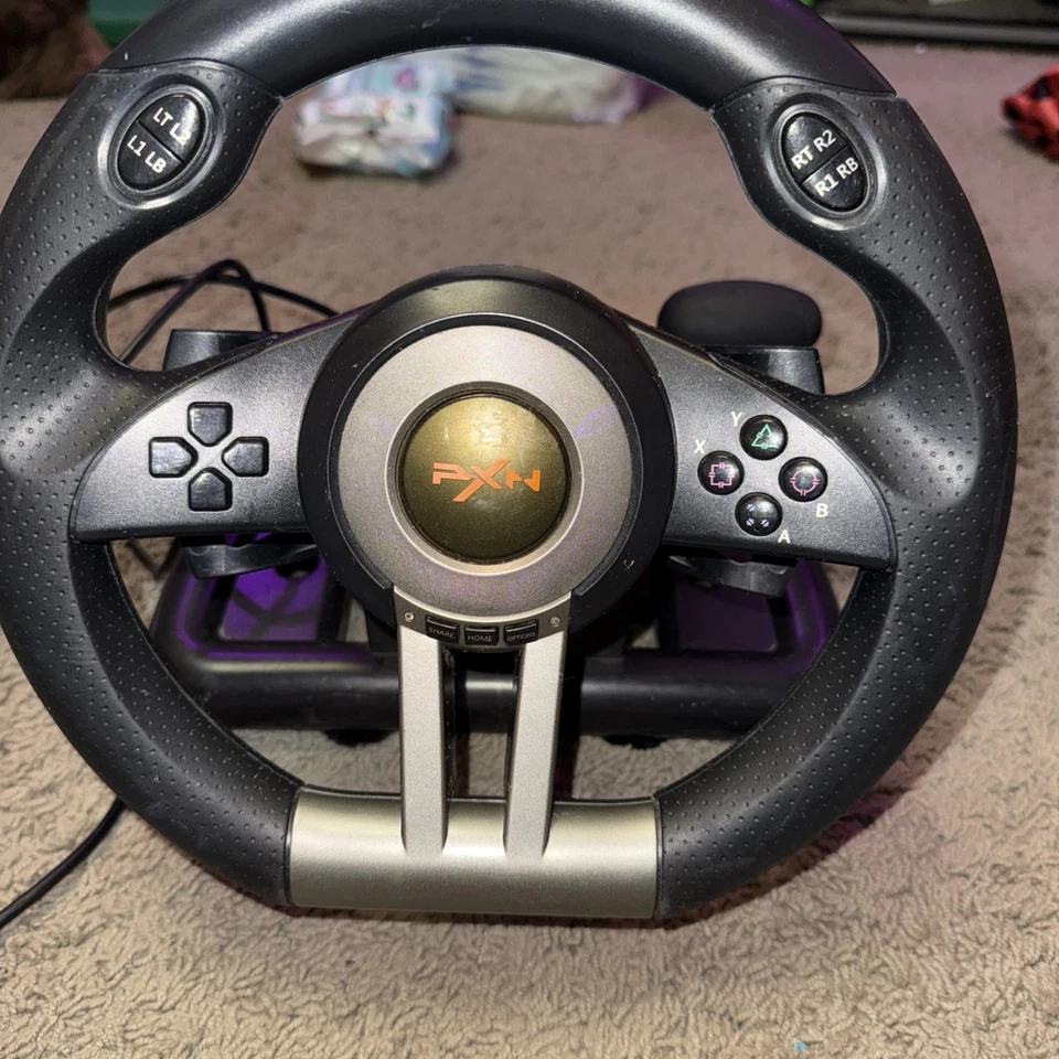 PXN V3 Pro Racing Wheel NO PEDALS - For PS3 PS4, PC, Xbox, Switch - Black TESTED - Image 2 of 4