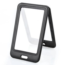 3 Pack ID Badge Holder with Double-Sided Windows Hard Plastic Vertical Black.