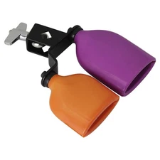 Bicolor Cowbell for Drum Set High and Low Tones Double Mounted Bell Kit Percu...