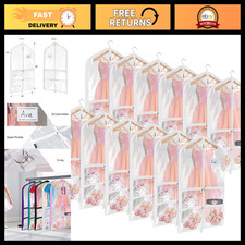 40" Clear Dance Costume Garment Bags - 12 Pack for Dancers, Dress Storage