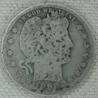 1898-O Barber Liberty Head Quarter US Mint 25C Coin 90% Silver