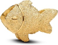 Pandora Moments Strukturierter Fisch Mini-Charm Mit 14K Vergoldete Metalllegieru