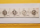 1942 Silver Washington Quarters - U.S. coins - 90% Silver - Lot of 4