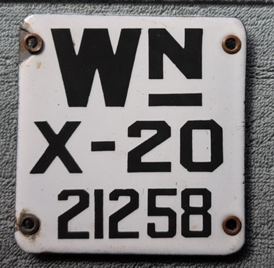 WASHINGTON 1920 License Plate TAB for 1919 Plate **ORIGINAL PORCELAIN**