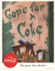 1952 Coca Cola: Gone For Coke Painter Vintage Print Ad