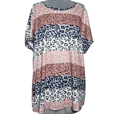 Animal Print Short Sleeve Tee Size 2XL 