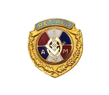 Vintage Machinists Aerospace Workers Union Retired Pin 24K GP Gold Plated IAM