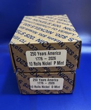 2026 1776-2026 Jefferson Nickel Rolls - 2 Boxes (P & D Mint) 800 Coins