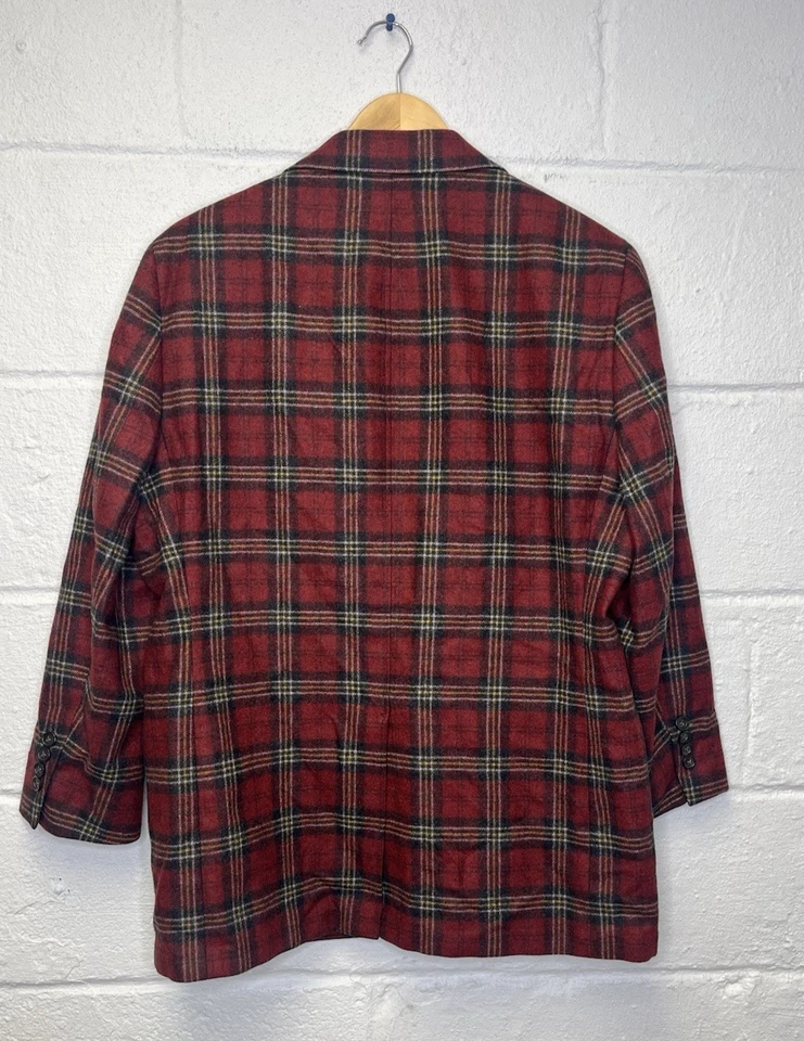 Abrigo deportivo Brooks Brothers 1818 Fitzgerald talla 42S rojo oscuro a cuadros lana Foto 2 de 4