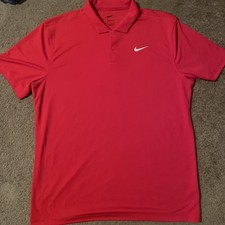 NWT Nike Dri-FIT Men's Red Short Sleeve Polo Shirt Size large Golf brand new